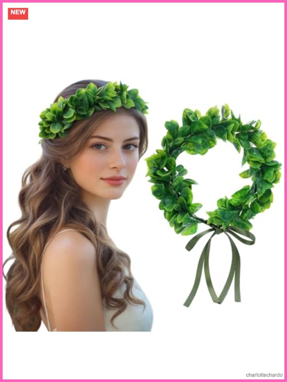 Bohemian Leaf Crown Headband for Women Wreath Headpiece Festival Hair Accessory